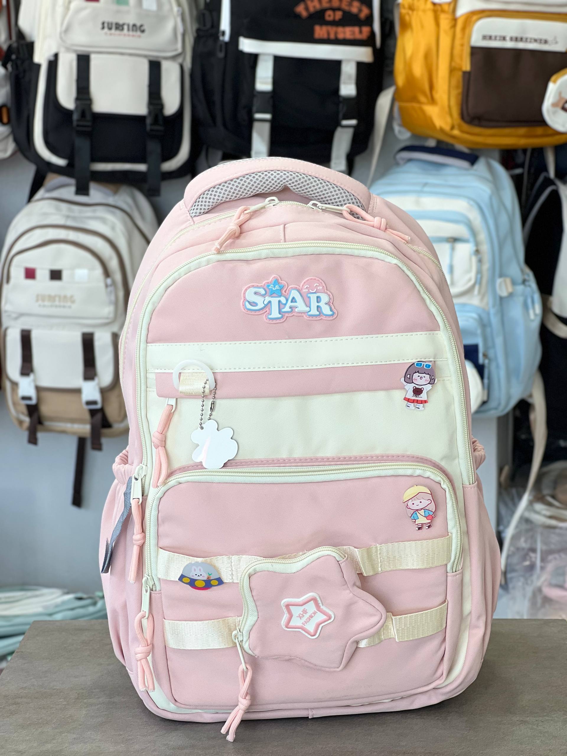 کوله پشتی مدرسه وارداتی طرح Star کد 130 - تصویر 2